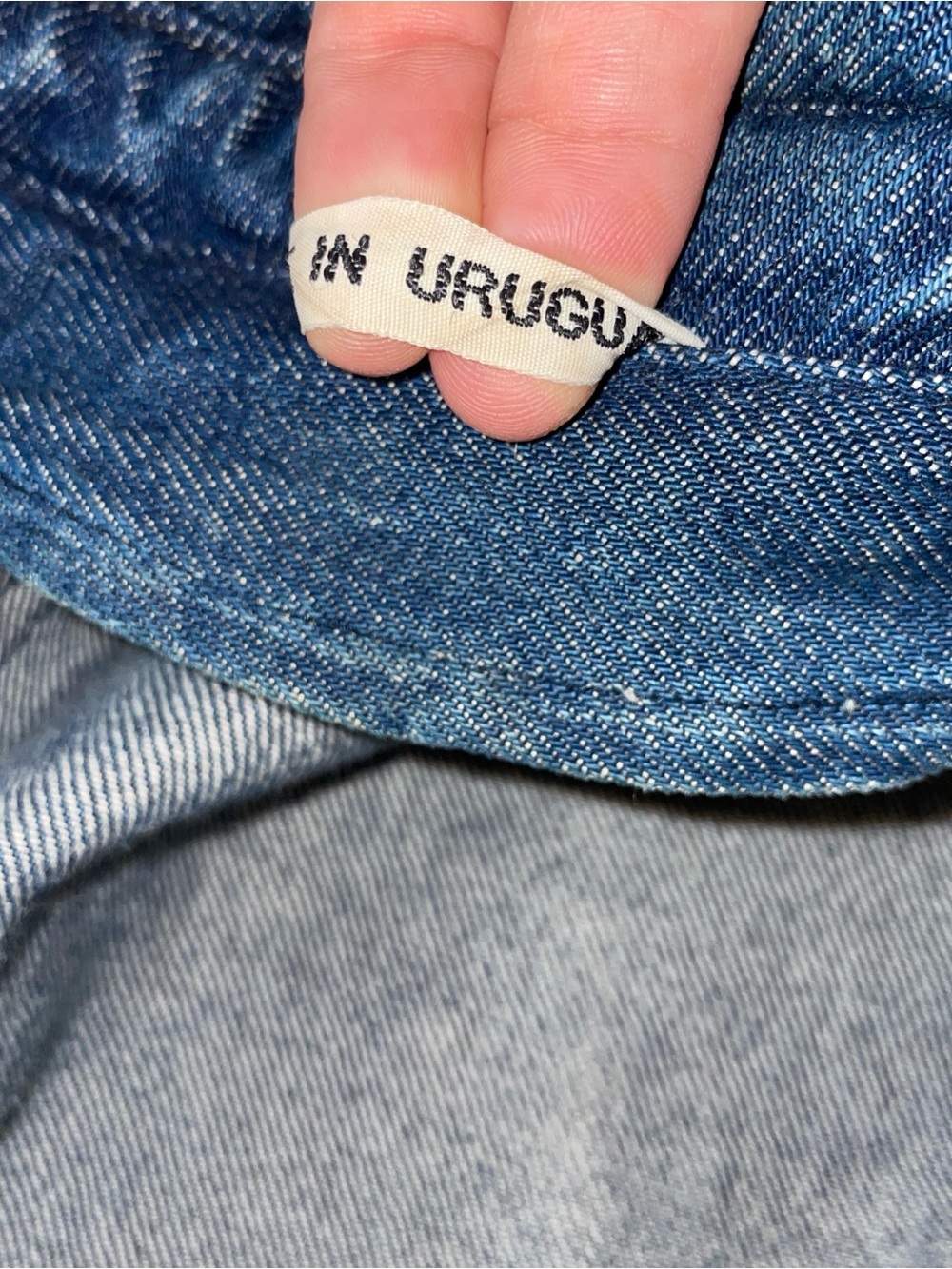 Source Unknown Dark Blue Denim Jean Jacket with Hood VNTGE - Picture 4 of 8